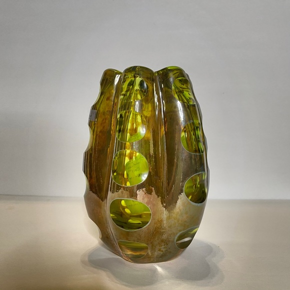 Waterford Other - Vintage Waterford Evolution Golden Amber/Green 7" Vase Mid Century Collection